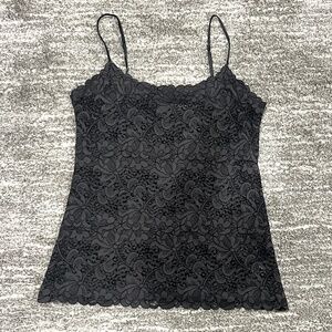 Josie Natori for Scoop Camisole Gray Stretch Lace Size Small
